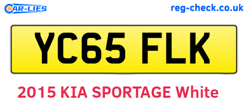 YC65FLK are the vehicle registration plates.