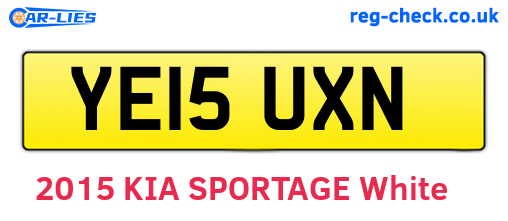 YE15UXN are the vehicle registration plates.