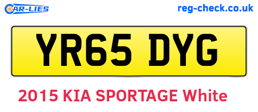YR65DYG are the vehicle registration plates.
