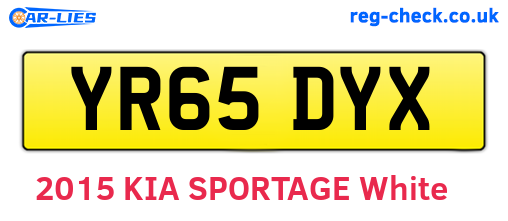 YR65DYX are the vehicle registration plates.