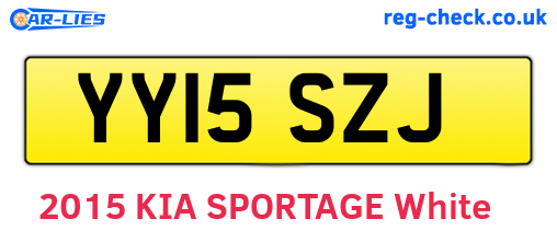 YY15SZJ are the vehicle registration plates.