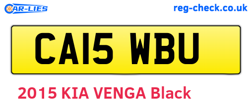 CA15WBU are the vehicle registration plates.
