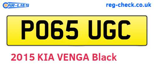 PO65UGC are the vehicle registration plates.