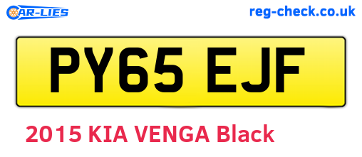 PY65EJF are the vehicle registration plates.