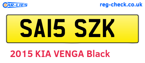 SA15SZK are the vehicle registration plates.
