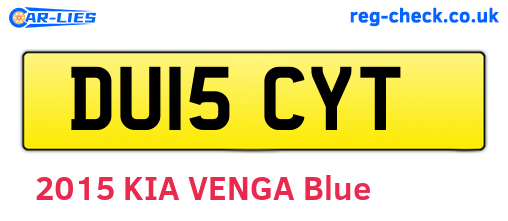 DU15CYT are the vehicle registration plates.
