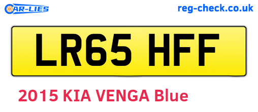 LR65HFF are the vehicle registration plates.