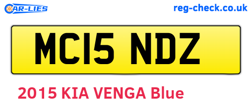MC15NDZ are the vehicle registration plates.