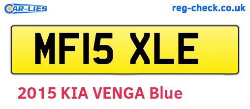 MF15XLE are the vehicle registration plates.