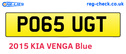 PO65UGT are the vehicle registration plates.