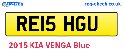 RE15HGU are the vehicle registration plates.
