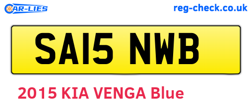 SA15NWB are the vehicle registration plates.