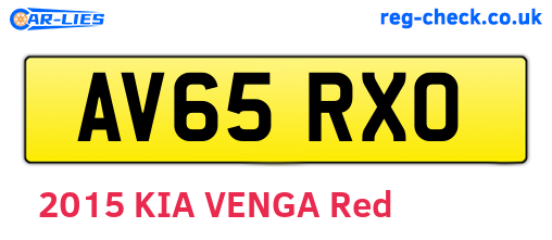 AV65RXO are the vehicle registration plates.
