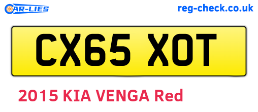 CX65XOT are the vehicle registration plates.