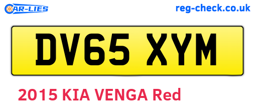 DV65XYM are the vehicle registration plates.
