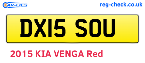 DX15SOU are the vehicle registration plates.