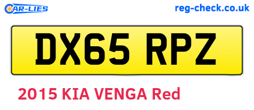 DX65RPZ are the vehicle registration plates.