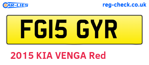 FG15GYR are the vehicle registration plates.