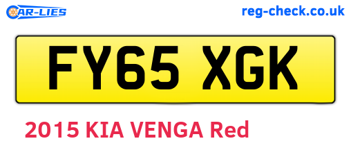 FY65XGK are the vehicle registration plates.
