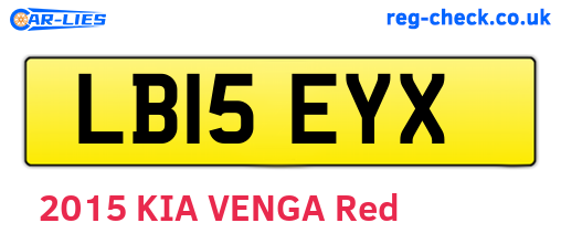 LB15EYX are the vehicle registration plates.