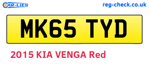 MK65TYD are the vehicle registration plates.