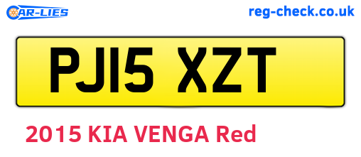 PJ15XZT are the vehicle registration plates.