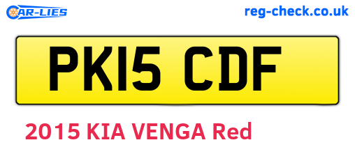 PK15CDF are the vehicle registration plates.