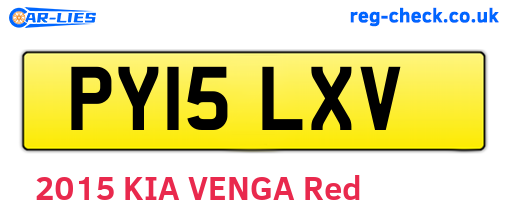 PY15LXV are the vehicle registration plates.