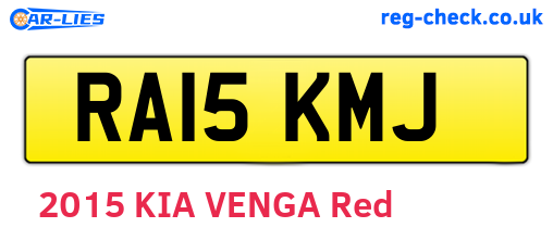 RA15KMJ are the vehicle registration plates.