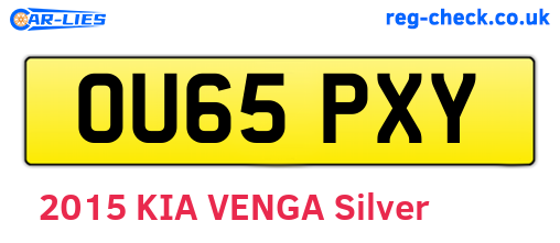 OU65PXY are the vehicle registration plates.