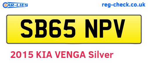SB65NPV are the vehicle registration plates.