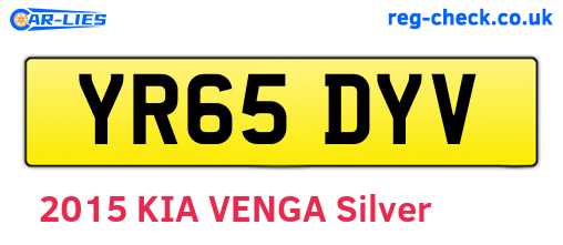 YR65DYV are the vehicle registration plates.
