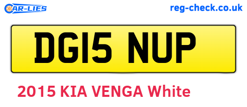 DG15NUP are the vehicle registration plates.