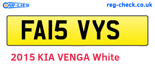 FA15VYS are the vehicle registration plates.