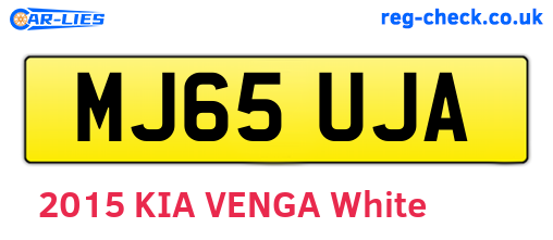 MJ65UJA are the vehicle registration plates.