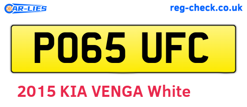PO65UFC are the vehicle registration plates.