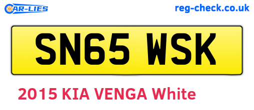 SN65WSK are the vehicle registration plates.