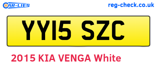 YY15SZC are the vehicle registration plates.