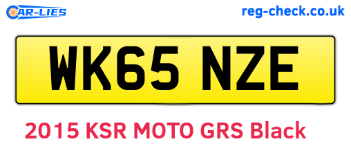 WK65NZE are the vehicle registration plates.