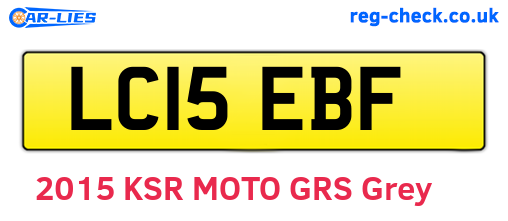 LC15EBF are the vehicle registration plates.