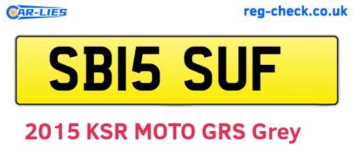 SB15SUF are the vehicle registration plates.