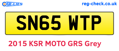 SN65WTP are the vehicle registration plates.
