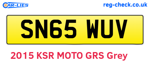 SN65WUV are the vehicle registration plates.