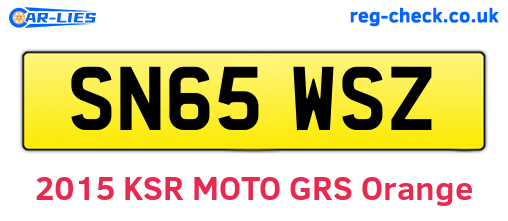 SN65WSZ are the vehicle registration plates.