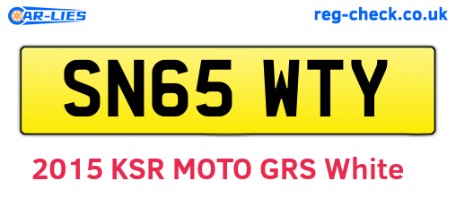 SN65WTY are the vehicle registration plates.