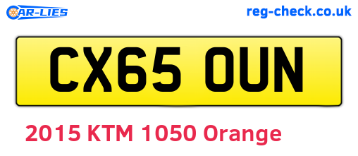 CX65OUN are the vehicle registration plates.