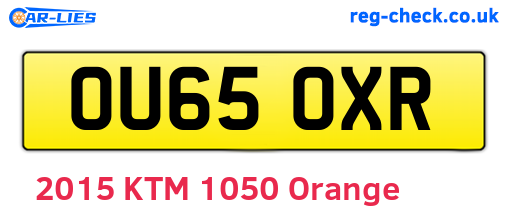 OU65OXR are the vehicle registration plates.