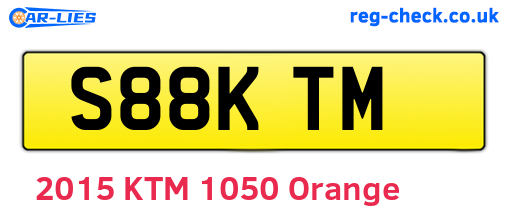 S88KTM are the vehicle registration plates.