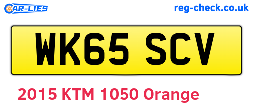 WK65SCV are the vehicle registration plates.