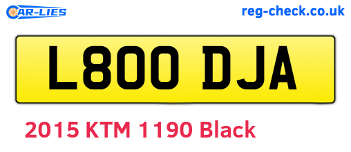 L800DJA are the vehicle registration plates.